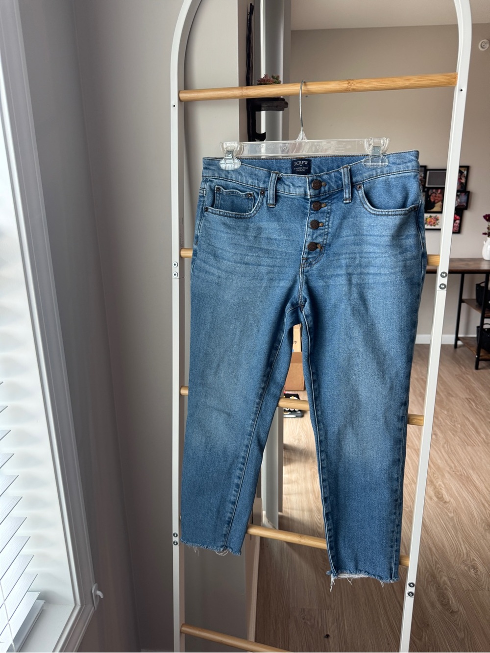 J. Crew Light Blue High-Rise Skinny Jeans Size 28P Exposed Button Fly